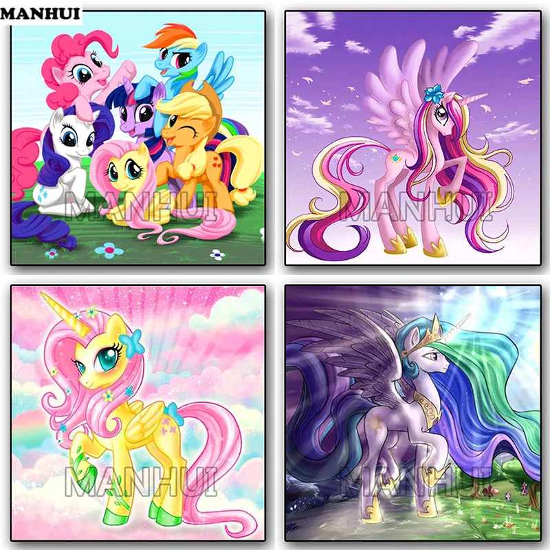 

DIY Diamond Painting Embroidered Cartoon horse diamond painting cross stitch full Square diamond mosaic decoration AKT373