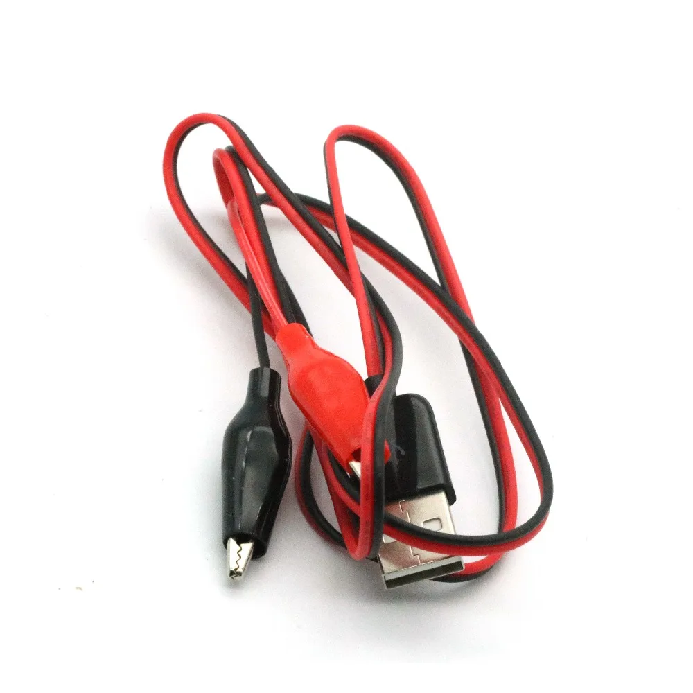 Alligator Test Clips Clamp to USB Male Connector Power Supply Adapter Cable 60cmin Replacement