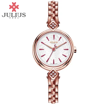 Las mejores pulseras De reloj De Metal De La Marca Julius De Mujer De La Marca De Lujo 2017 reloj De Mujer vestido hora JA-881