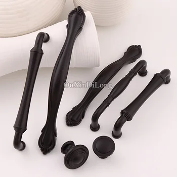 

Classic Black 2PCS European Elegant Kitchen Cabinet Door Handles Cupboard Wardrobe Drawer Cabinet Pulls Handles and Knobs
