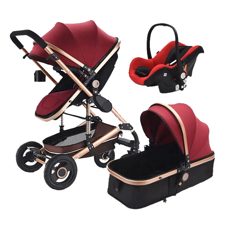 7,8 детская коляска 3 в 1 с автомобильным сиденьем дорожная система Новорожденный ребенок 0~ 36 месяцев детская коляска - Цвет: Красный