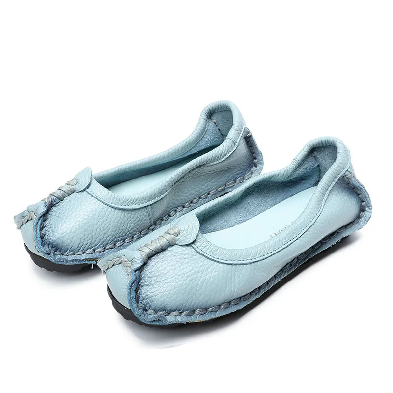 

Xiuteng 2018 Women Shoes Genuine Leather Loafers Women Mixed Colors Casual shoes Handmade Soft Comfortable Shoes Women Flats
