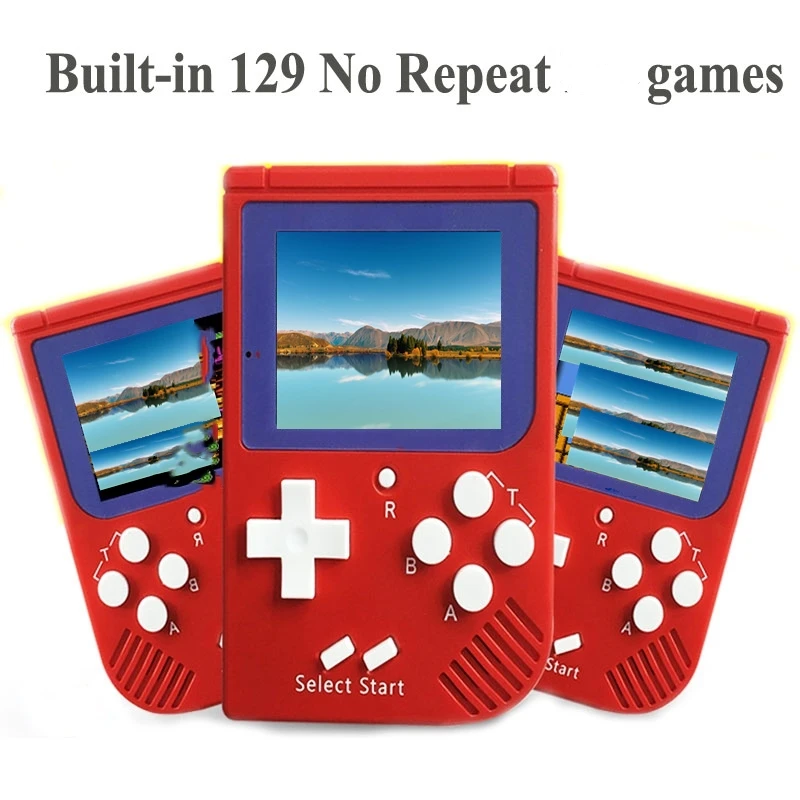 

Wholesale Portable Retro Mini Handheld Game Console 8 bit 2.0 inch LCD Color Colour Children Game Player Built-in 129 Games