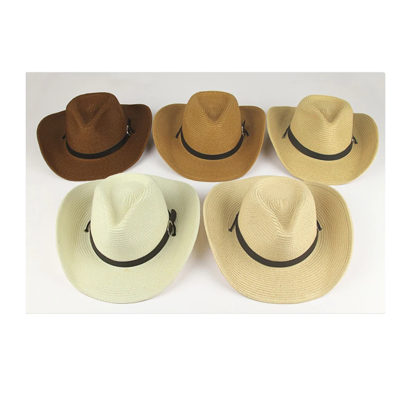 Войлочная ковбойская шляпа для мужчин, соломенные шляпы, летний стиль, с широкими полями, шляпы от солнца, Западная шляпа, женские вечерние шляпа сомбреро де Вакеро YY0272