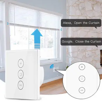 

Touch APP Voice Control Smart WiFi Switch for Electric Motorized Curtain Blind Roller Shutter Work for Google Home Amazon Alexa