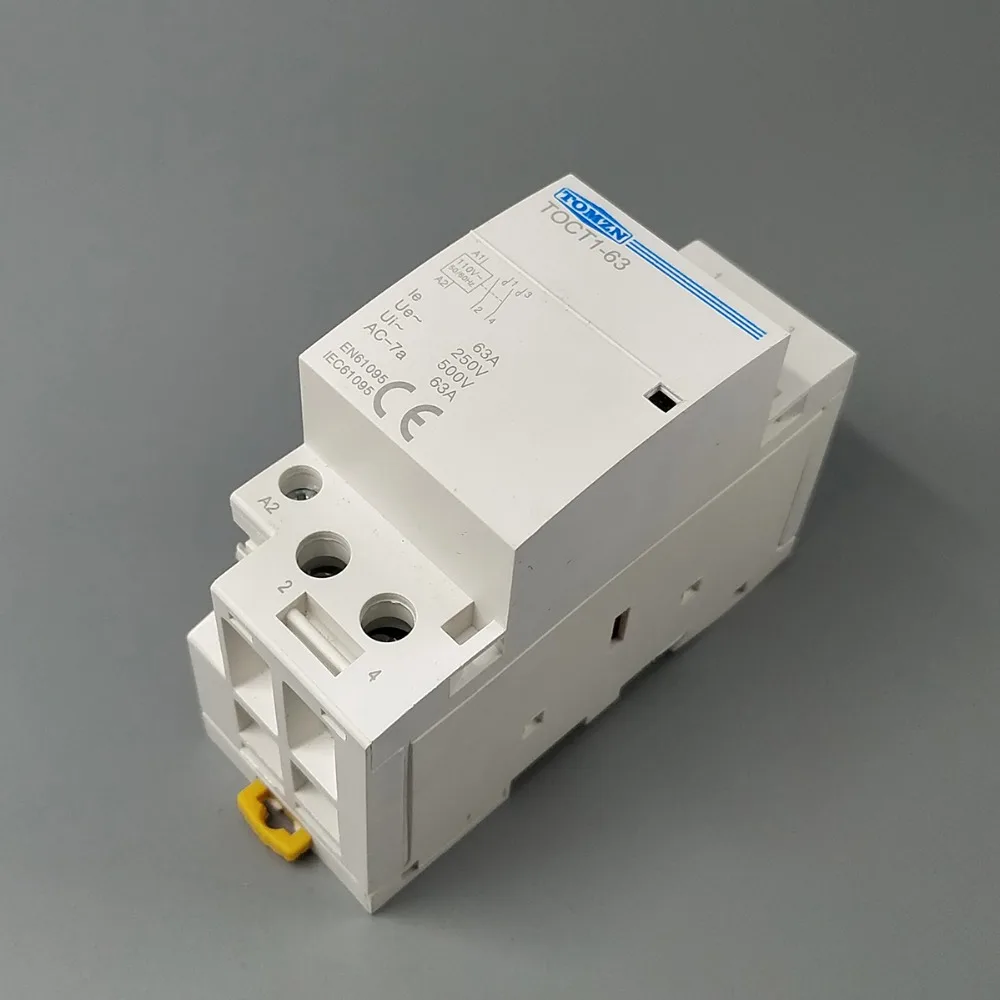 TOCT1 2P 63A 110V Coil 230V/220V 50/60Hz Din Rail Huishoudelijke Ac modulaire Schakelaar 2NO 1NC 1NO