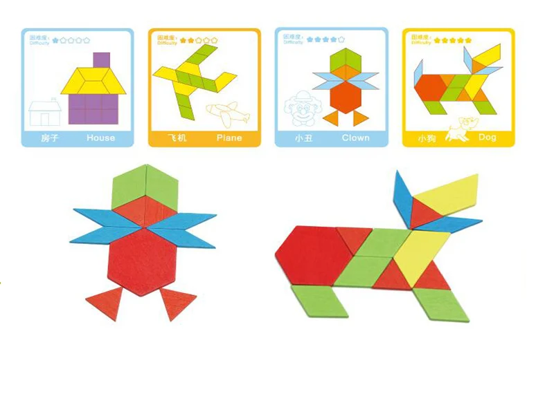 Новая IQ деревянная головоломка Tangram головоломка дети развивающая логическая игра в подарочной коробке для детей