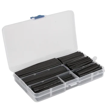 

150 Pcs Black Heat Shrink Wire Cable Tube Sleeve Wrap Heatshrink Tubing Set ALI88