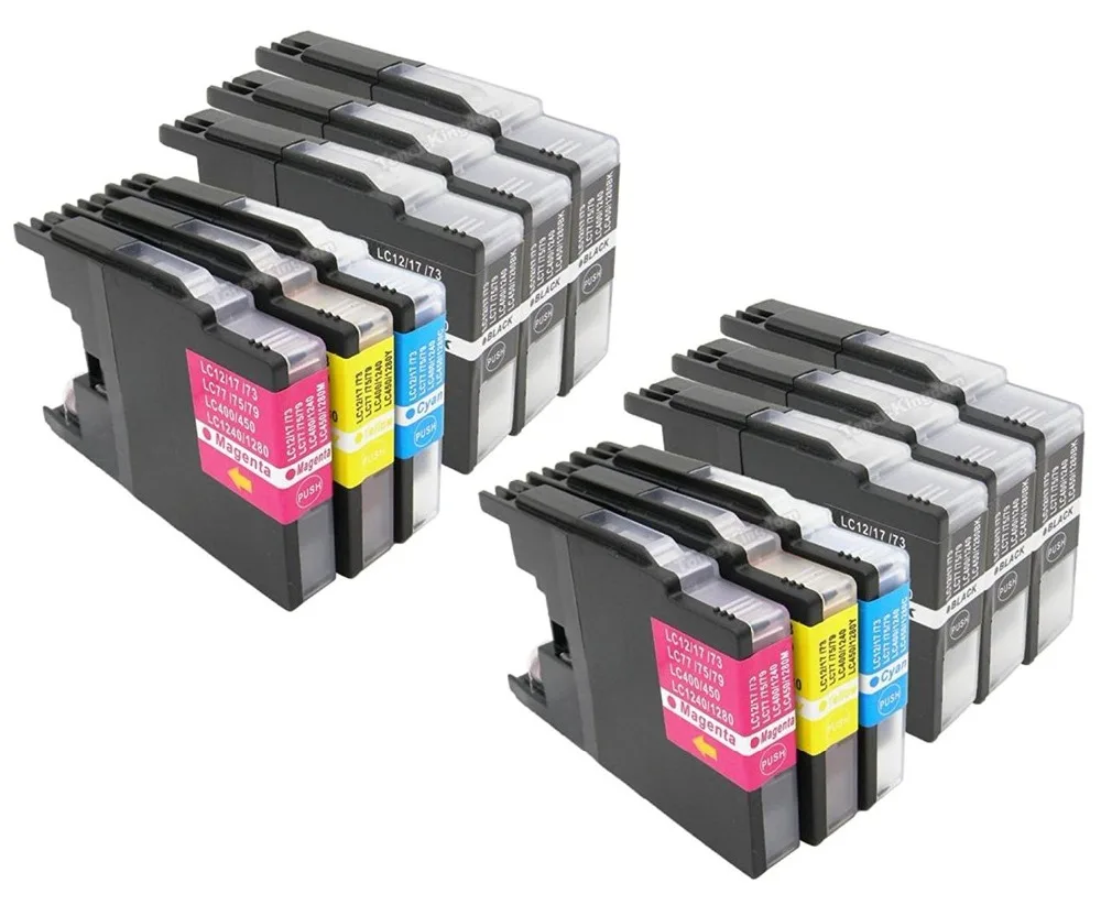 Набор из 12 LC71 LC75 совместимый чернильный картридж для принтера Brother MFC-J280W J425W J430W J435W J5910DW J625DW J6510DW J825DW J835DW принтер
