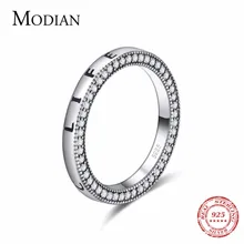 Anillo de Plata de Ley 925 auténtica de Modian, anillo de corazón de la vida fantástica, joyería de dedo de circonita transparente a la moda para mujer, anillos de boda