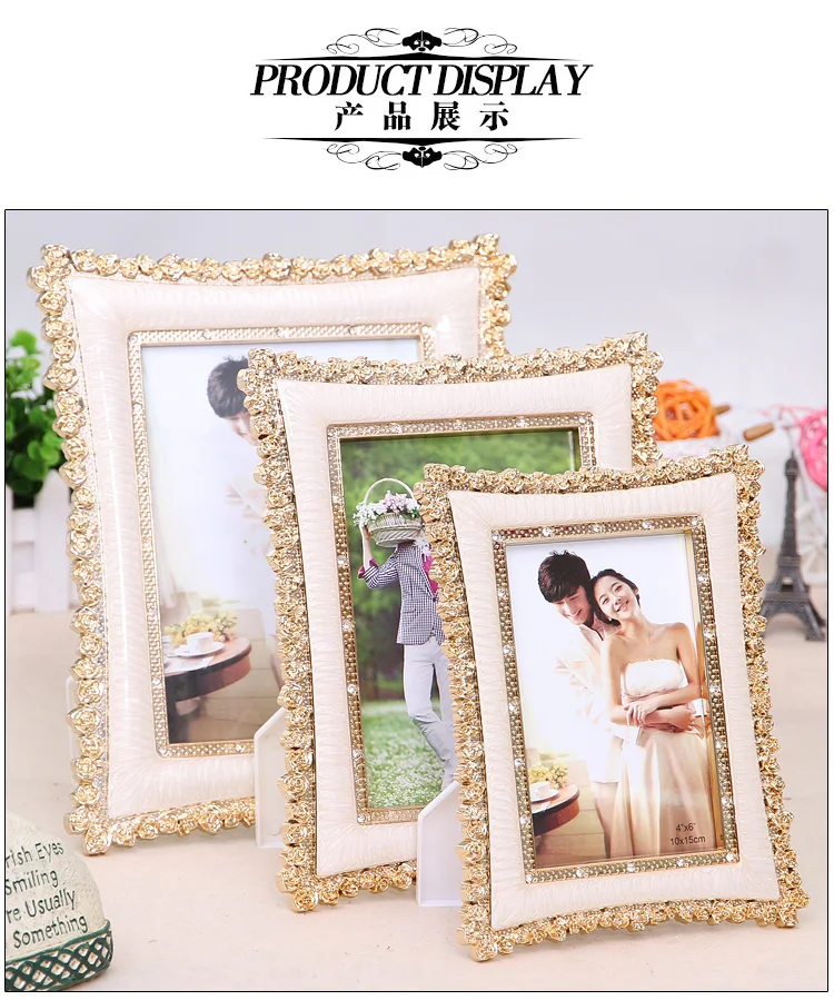 

Europe type electroplating gold lace picture frames and 8 inches, wedding studio decorative gifts wholesale,