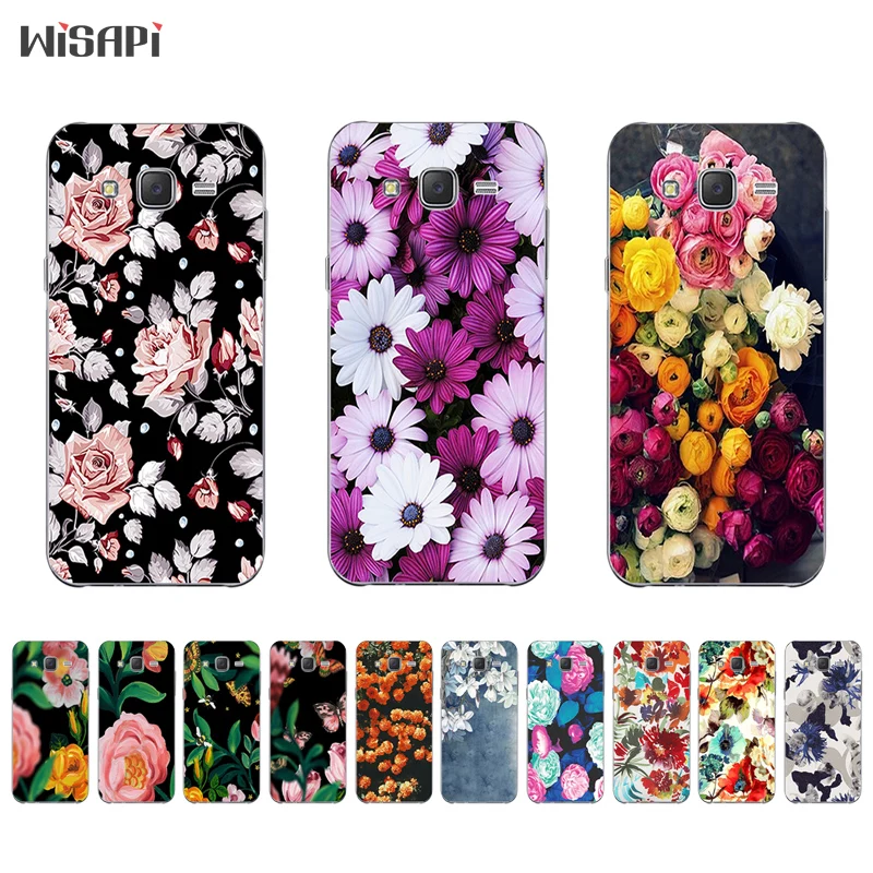 

Silicone Cases for Samsung Galaxy S7 Phone Case for Galaxy J5 J7 2015 Shell for S7 Edge Back Cover Retro Flowers Pattern Coque