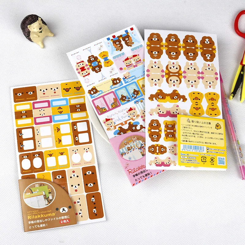 

Kawaii Rilakkuma Sticker Label Planner Index Sticker For Scrapbooking,Bullet Journal Sticker