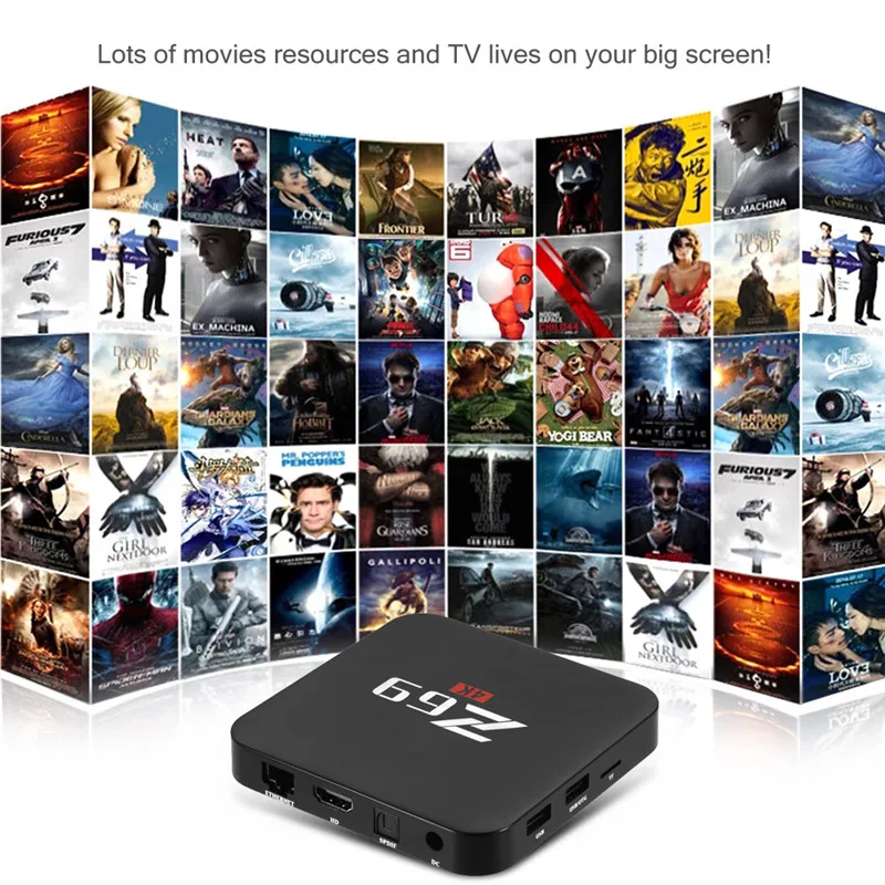 

Z69 Android 7.1 4K Ultra HD TV Box Amlogic S905X Quad Core 1GB RAM 16GB ROM WiFi Bluetooth 4.0 Media Player Airplay Set Top box
