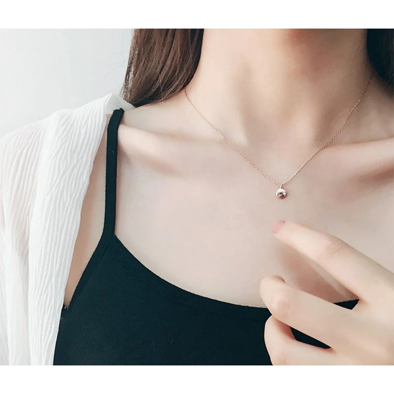 

DAIWUJAN 925 Sterling Silver Lucky Bean Clavicle Chain Necklace For Women Korean Simple Temperament Female Choker Necklaces