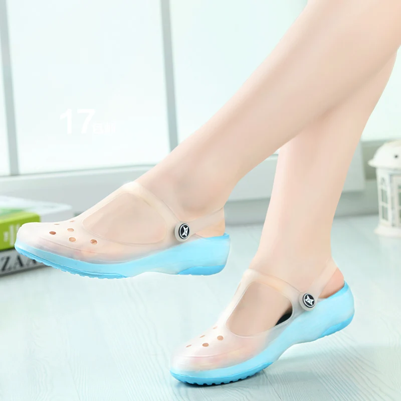 Zapatos zuecos sandalia femenina 2016 mujeres playa del verano del agujero sandalias de las mujeres zuecos Sandalias Agujero Cha.