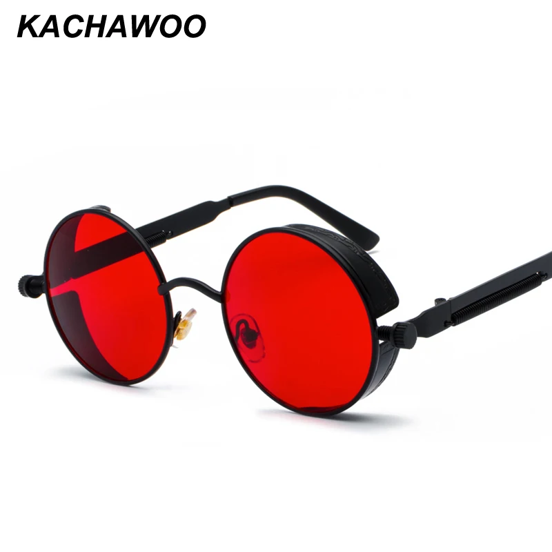 Мужские и женские ретро очки Kachawoo в стиле стимпанк круглые солнцезащитные