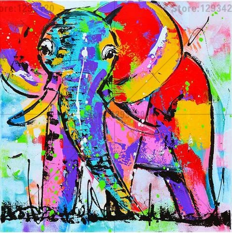 

Crystal diamond embroidery mosaic resin rhinestones diy 5d diamond painting Colorful elephant cross stitch arts and crafts gift
