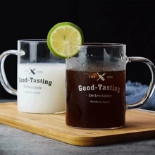 450 мл большая емкость термостойкая стеклянная кружка с буквенным узором пиво, кофе, чай Молочный завтрак кружка творческие подарки прозрачный напиток