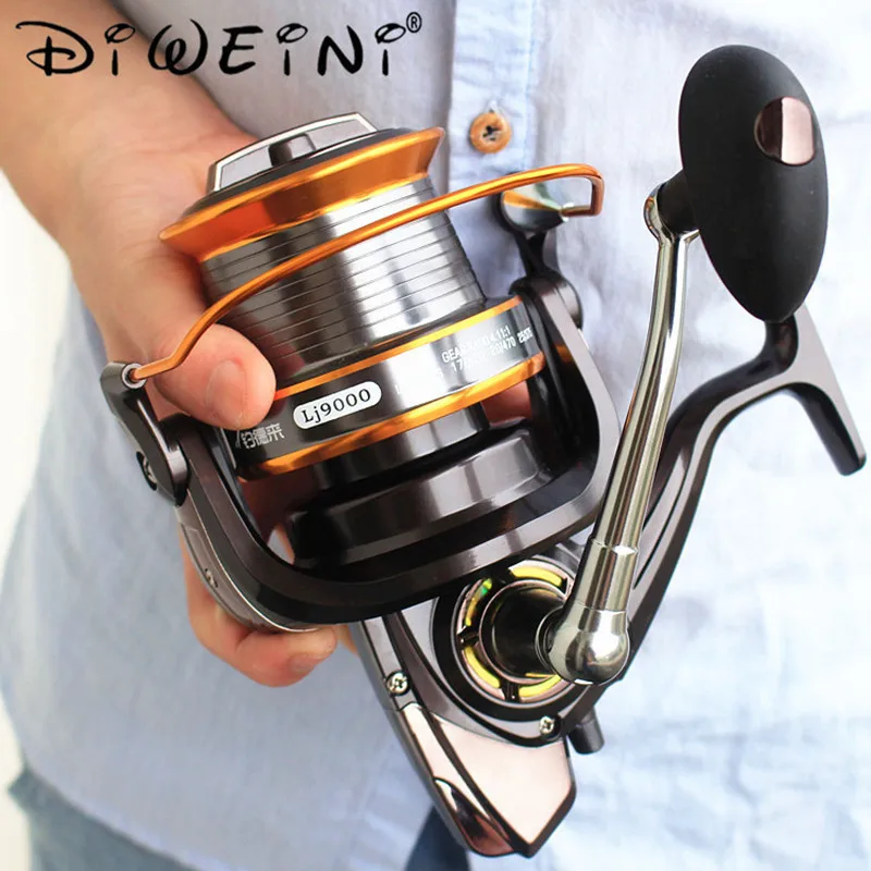 

full metal 5.1:1 9000 Series 12+1 Ball Bearings Big Trolling Spinning Fishing Reels Feeder Fishing Reel Wheel Carp Carretilha