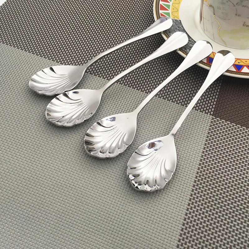 Shell Shaped Dessert Spoon (4)