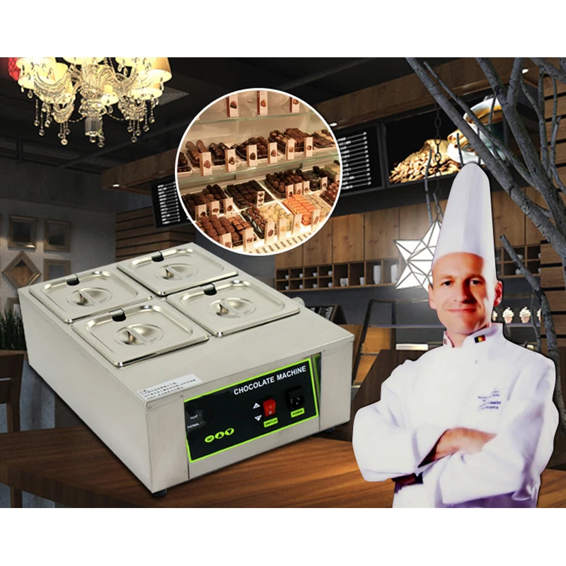 ITOP 4 Lattices With 4 Pans Digital Chocolate Melting Pot Electric Stainless Steel Chocolate Machine EU/UK/US Plug