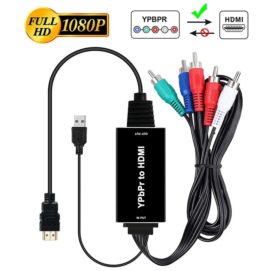 20 компл. HDMI к YPbPr кабель 5RCA RGB конвертер адаптер Поддержка 4K Видео Аудио для DVD PSP Xbox