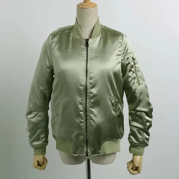 2016 new autumn winter European style bright light satin quilted long sleeved cotton stand collar jacket