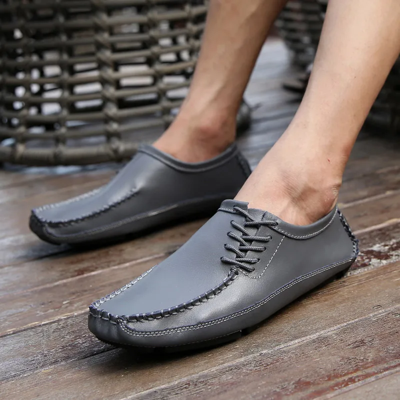 Большие размеры 38-47, весенне-осенние мужские лоферы, Мокасины, Homme, обувь из мягкой кожи мужская повседневная обувь для вождения Нескользящая мужская обувь на плоской подошве