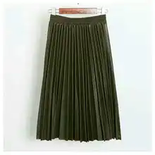 Женская кожаная юбка Корейская весна и осень новая плиссированная юбка с высокой талией плиссированная кожаная юбка эластичная