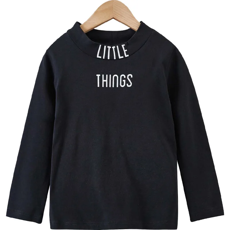 

Girls long sleeve top 2019 Spring t-shirt Good elastic Cotton tshirts Fashion Letter printing t shirt Kids clothes for 4 to 12