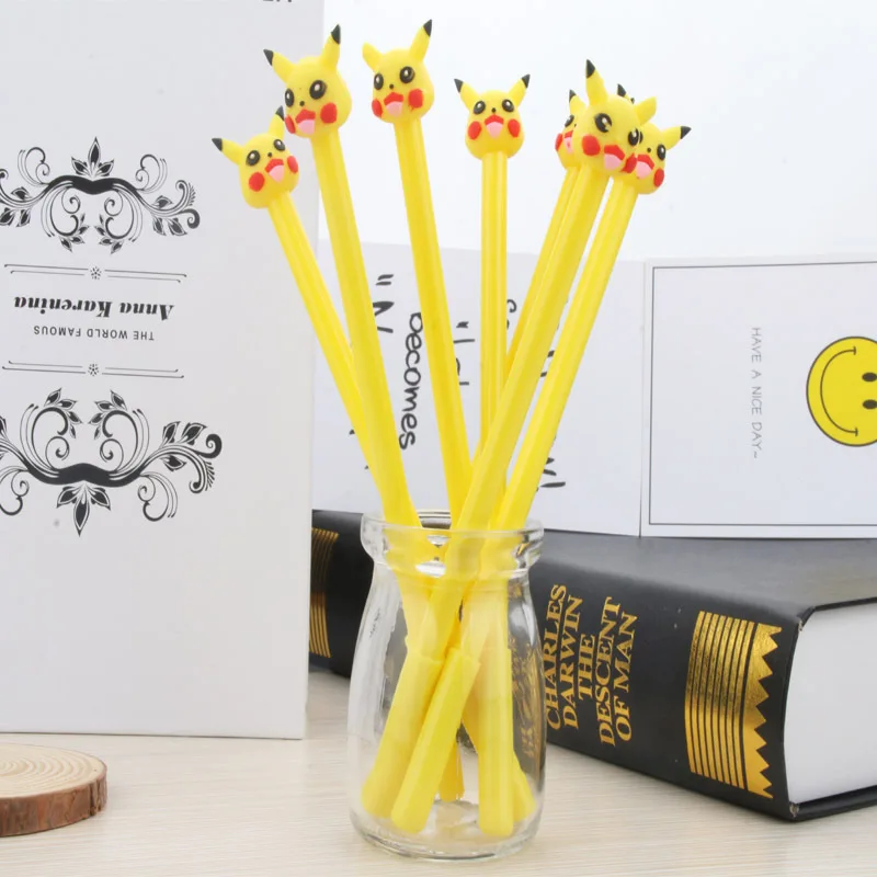 

48pcs/lot Cute Pocket Monster Pikachu Pen 0.5mm Black Ink Gel Pen DIY Gift Pen Office School Supplies Stationery Wholesale