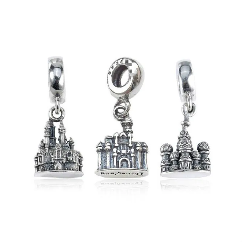 

925 Sterling Silver DIY Beads Accessories Fairytale Architecture Majestic Castle Pendant Fits Pandora Charm Bracelets & Necklace