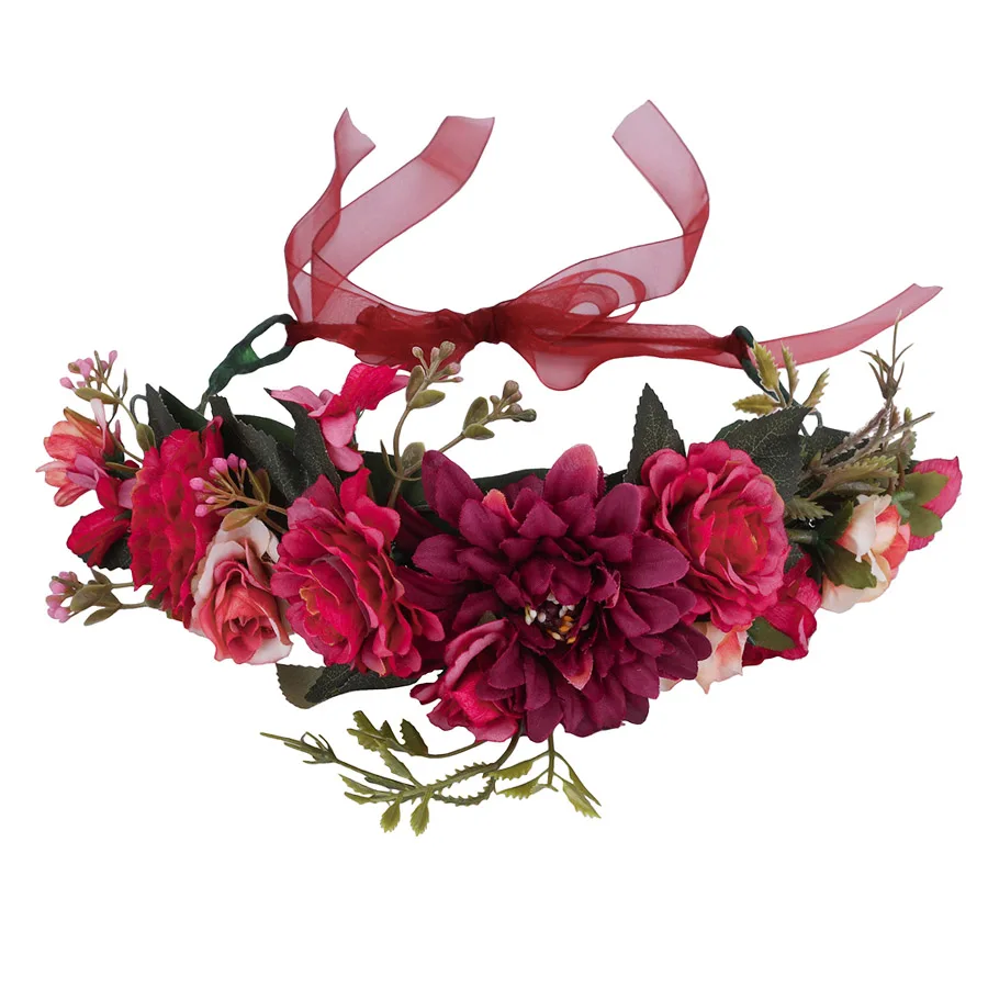 Haimeikang, 1 шт., ручная работа, для женщин и девочек, искусственный цветок, повязка на голову, вечерние, свадебные, тканевые цветы, венок для волос, бирюзовый цветок, Корона - Цвет: 6