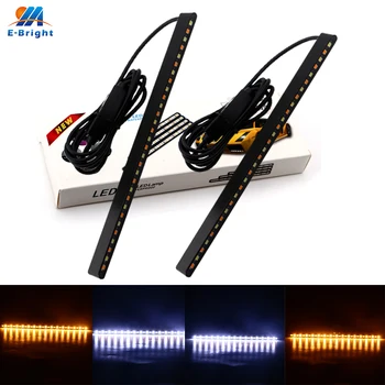 

2X 3030 30 smd Amber&White With Conversion function 750LM Signal Warning DRL Daylight with Turn Signal Driving Car Led Light