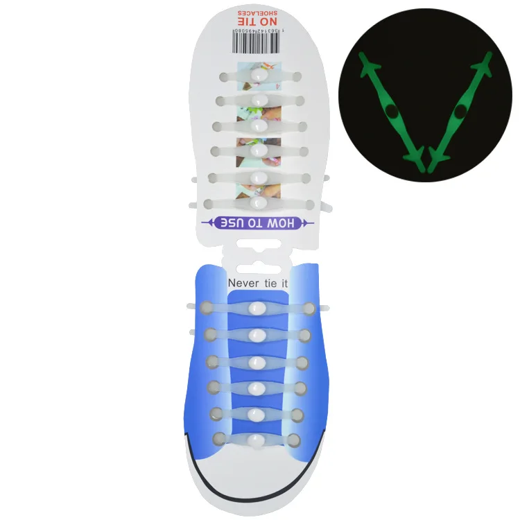 12 шт./лот, светящиеся силиконовые шнурки, эластичные шнурки для обуви, специальные шнурки для мужчин и женщин, резиновая шнуровка - Цвет: Transparent luminous