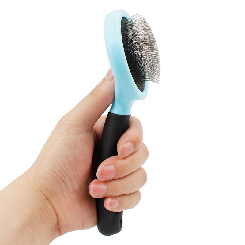 Pet Slicker Brush for Dogs and Cats Soft Rubber Handle Pet Comb Dematting Grooming Tools Easy Removing Shedding Fur and Tangle