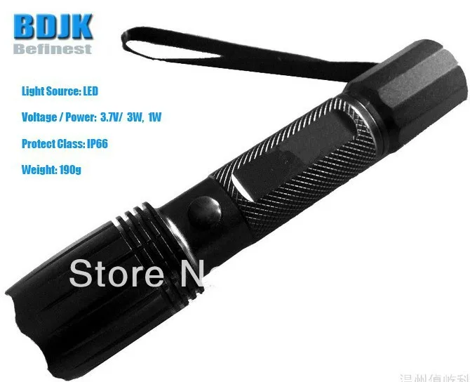 

Portable LED Flashlight / LED Torches / Lights& Lighting with 120 Meters Effective Irradiation Distance