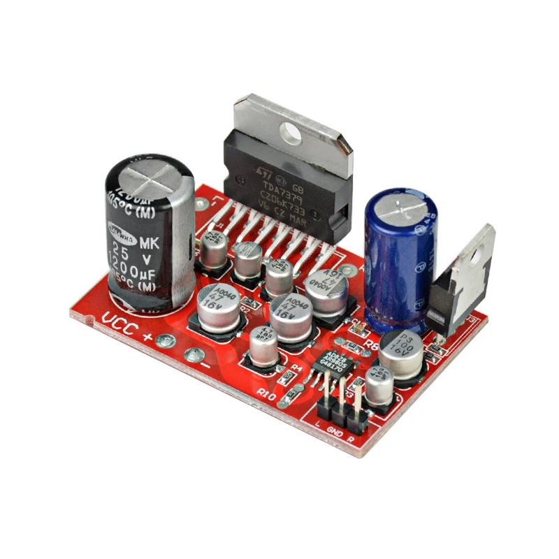 

Amplifiers Audio DC 12V TDA7379 38W+38W Stereo Amplifier Board AD828 Preamp Super Than NE5532 Electric Module
