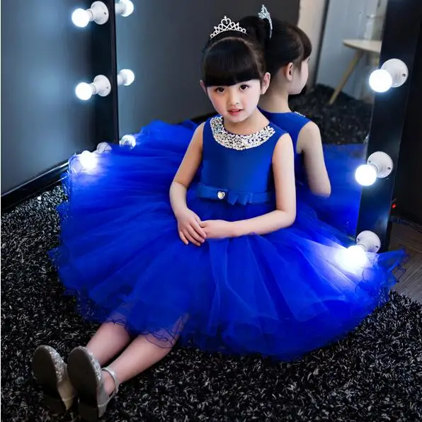 royal blue gown for baby girl