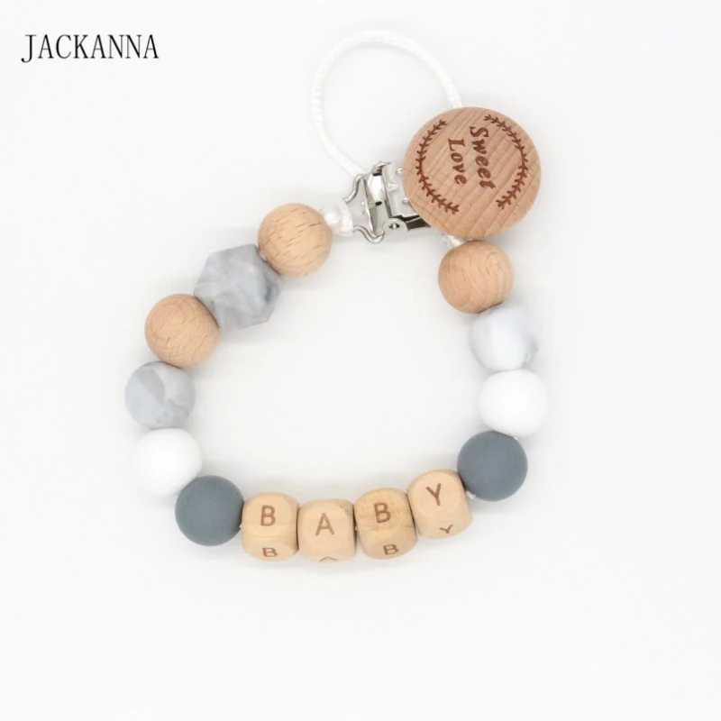 Personalise Name Pacifier Clips Baby Dummy Clips Soother Chain Newborn