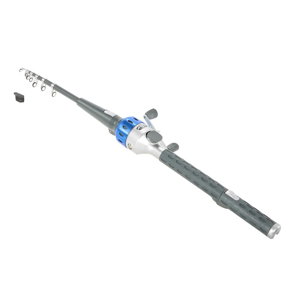 151cm Mini Folding Fishing Rod Foldable Telescopic Fighing Pole Fishing Rod Reel Combo with Fishing Lures Line Carp