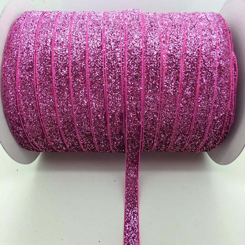 Glitter Velvet Ribbon for Crafts and Accessories, 5 Yards, 3/8 (10mm) - Multiple Color Options Available, Free Shipping