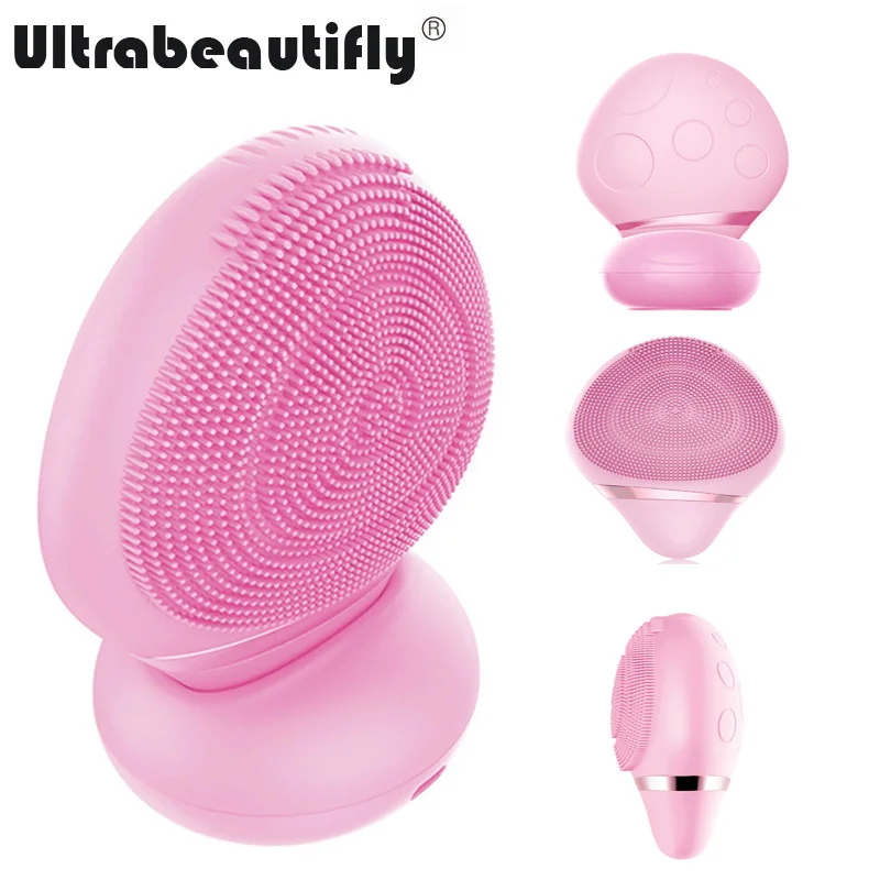 Wireless Charging Ultrasonic Vibration Silicone Facial Cleaning Wash