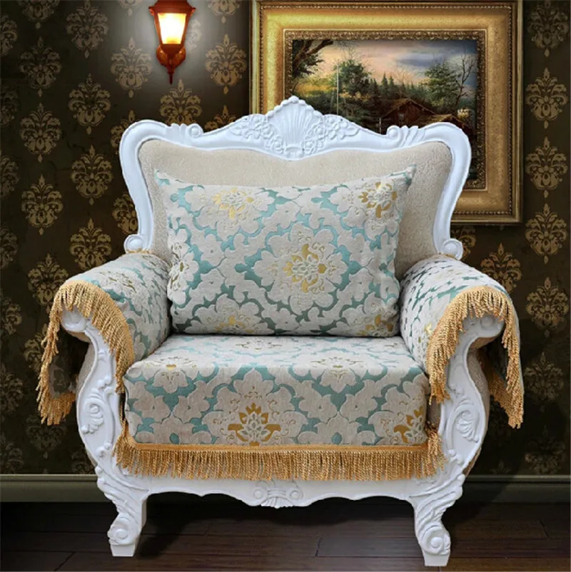 Customized Sofa Covers Chenille Flocked Jacquard Fabric Sectional Customized Sofa Covers Chenille Flocked Jacquard Fabric Sectional Towel Universal Furniture Cover Backrest In From Home
