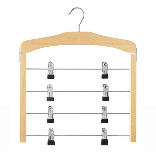 

(5 pieces/lot) Pants hangers, Multifunctional clothes hanger, Trousers storage wood hanger