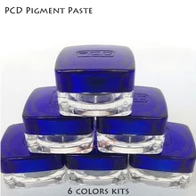 PCD Перманентный макияж Чернила Краска для бровей татуировки перманентные чернила для макияжа пигмент 6 видов цветов наборы