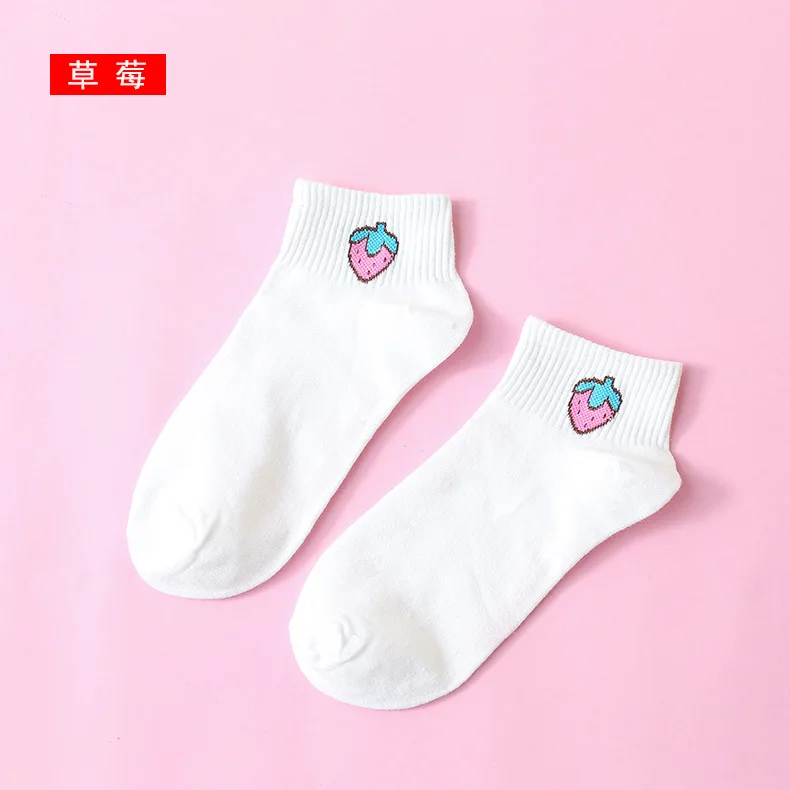 Jeseca новые женские жаккардовые носки с принтом в форме сердца тапочки милые Kawaii женские короткие носки весна лето носки-невидимки