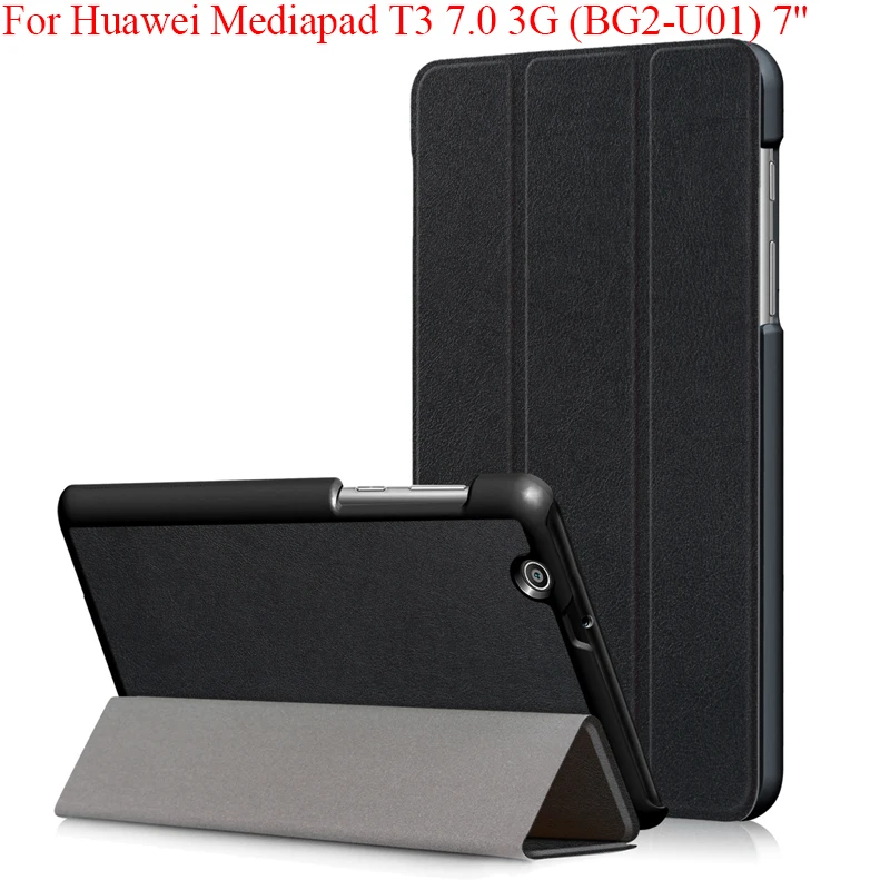 

Custer Luxury Tri-folding PU Leather Tablet Shield Case For Huawei Mediapad T3 7 3G BG2-U01 Flip Cover For Huawei T3 7.0 Skin