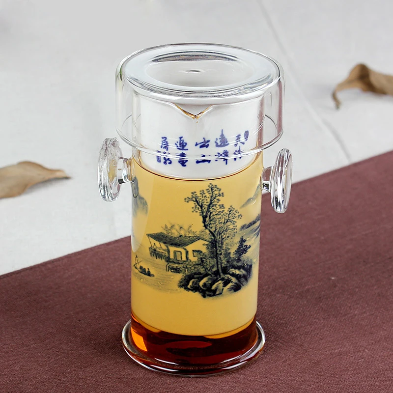 Стеклянная Кружка Quik термостойкие боросиликатные фарфоровые чайные наборы с фильтром кофе черный китайский чайник кунг-фу чайные порты чашка - Цвет: G